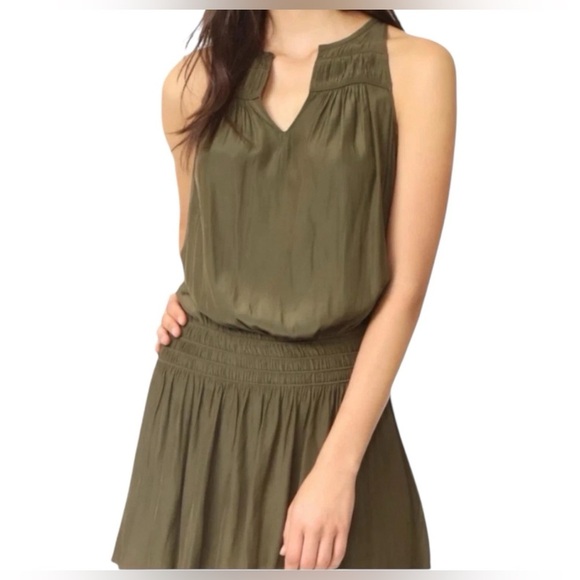EUC! Ramy Brook Hilton Mini Dress Sleeveless in Olive Green S Med Lrg. LUXURY - Picture 1 of 5